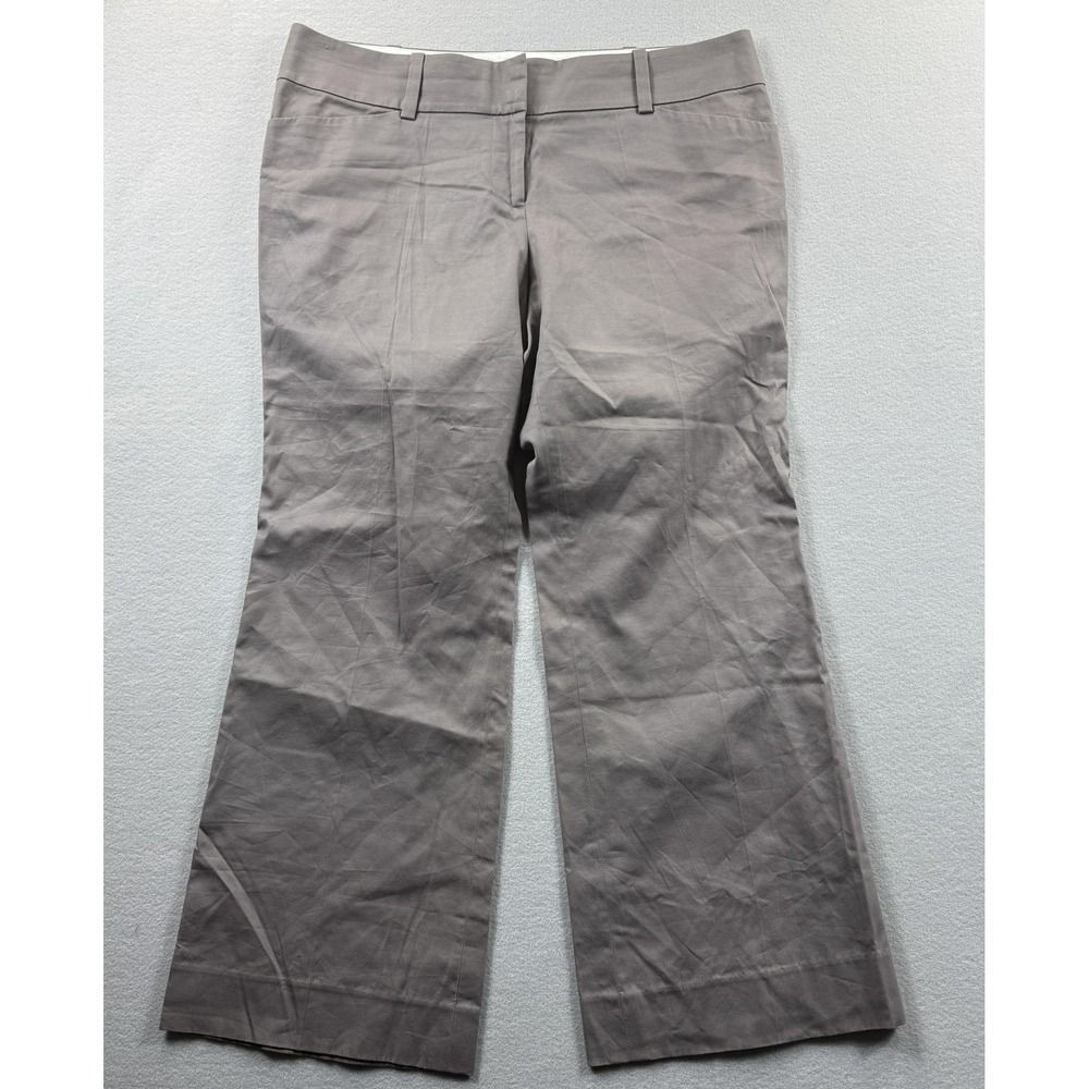 Ann Taylor Pants Womens 12 Gray Dress Slacks Straight Leg Stretch Office Career